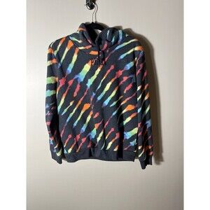Victoria Secret Pink Womens Sweatshirt Black Tie Dye Pullover Size Small